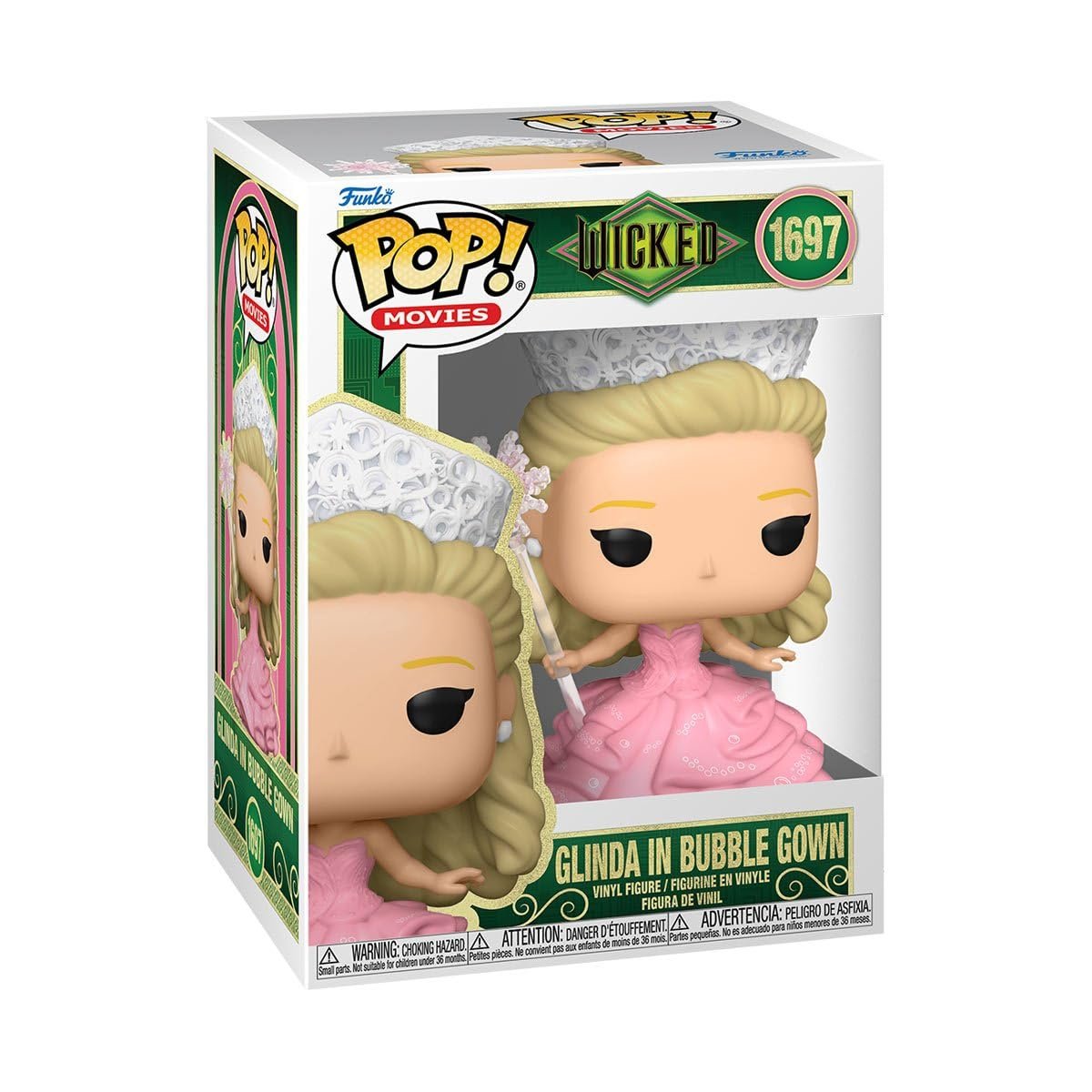 Glinda in Bubble Gown Funko Pop! Movies Wicked Part 1 - Approx. 4 3/4" Collectible Vinyl Figure #1697 with Display Box Protector Case