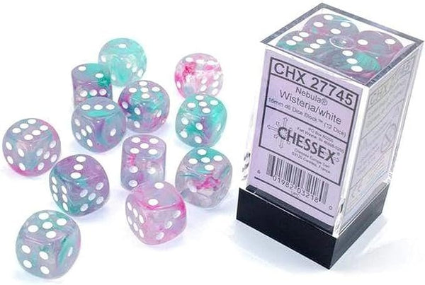 Chessex 16mm Dice Block Set of 12 d6 Dice for Board Games and RPGs