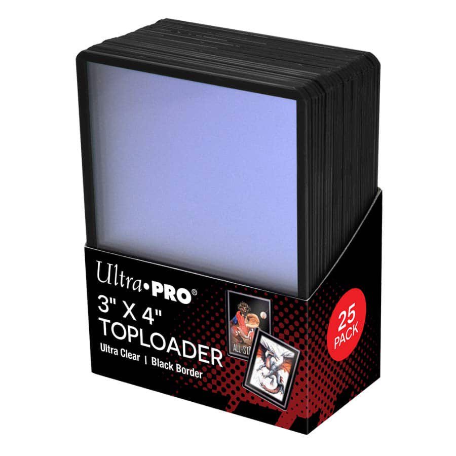 Ultra PRO 3" x 4" Black Border Toploader for Standard Size Trading Cards, Rigid Protective Card Holders, Premium Display & Storage, 25 Count (PREORDER - Release Date August 2026)