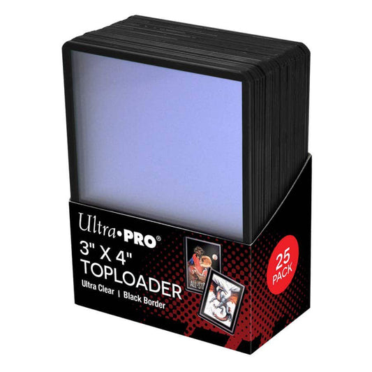 Ultra PRO 3" x 4" Black Border Toploader for Standard Size Trading Cards, Rigid Protective Card Holders, Premium Display & Storage, 25 Count (PREORDER - Release Date August 2026)