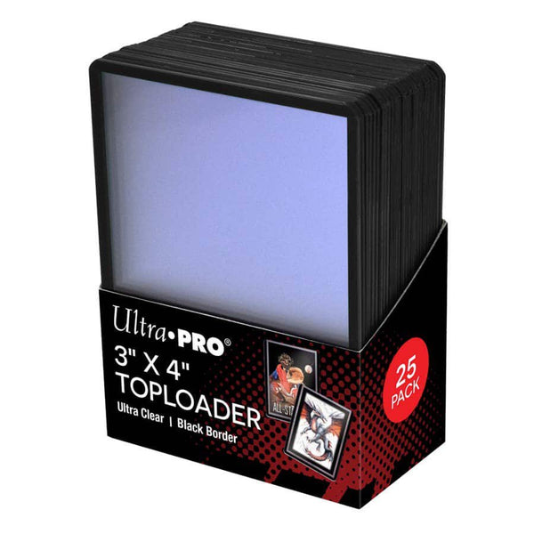 Ultra PRO 3" x 4" Black Border Toploader for Standard Size Trading Cards, Rigid Protective Card Holders, Premium Display & Storage, 25 Count (PREORDER - Release Date August 2026)