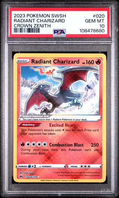 Pokemon Radiant Charizard PSA 10 8680