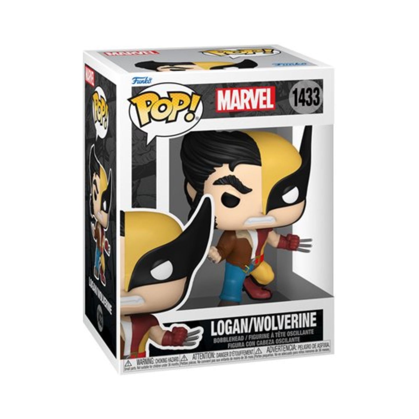 Split Logan/Wolverine Funko Pop! Marvel - Approx. 4 1/4" Collectible Vinyl Figure #1433 in Window Display Box