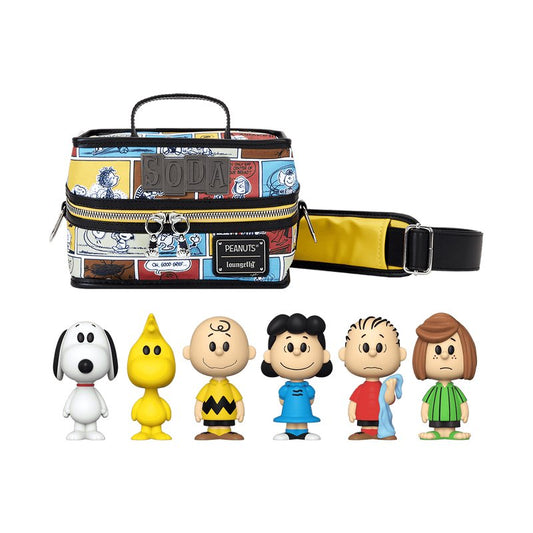 Peanuts Funko Soda! Comic Strips - 6-Piece Set of Approx. 4" Vinyl Figures in Collectible Soda Cans (Chance of 1 Chase Variant) with an 8" Cooler Bag