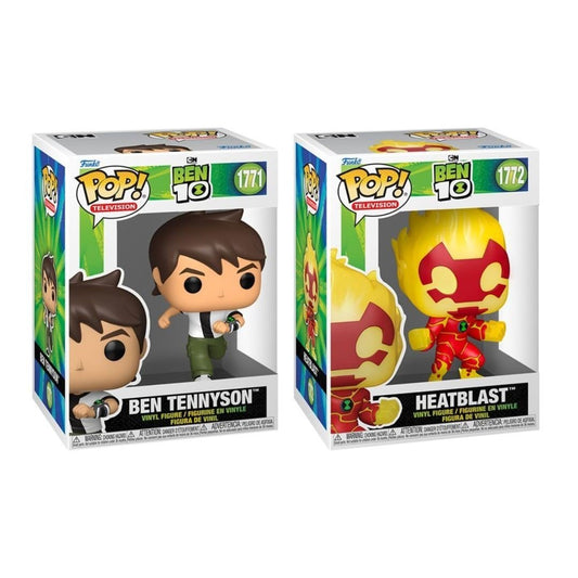 Ben 10 Funko Pop! Television - Set of 2 (Ben Tennyson #1771, and Heatblast #1772) Collectible Vinyl Figures - Estimated Arrival: Oct. 2025 (PRE-SALE)