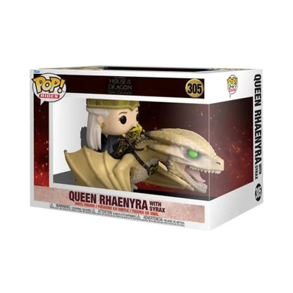 Queen Rhaenyra with Syrax Funko Pop! Rides Deluxe House of the Dragon - Approx. 5" Collectible Vinyl Figure #305 in Window Display Box