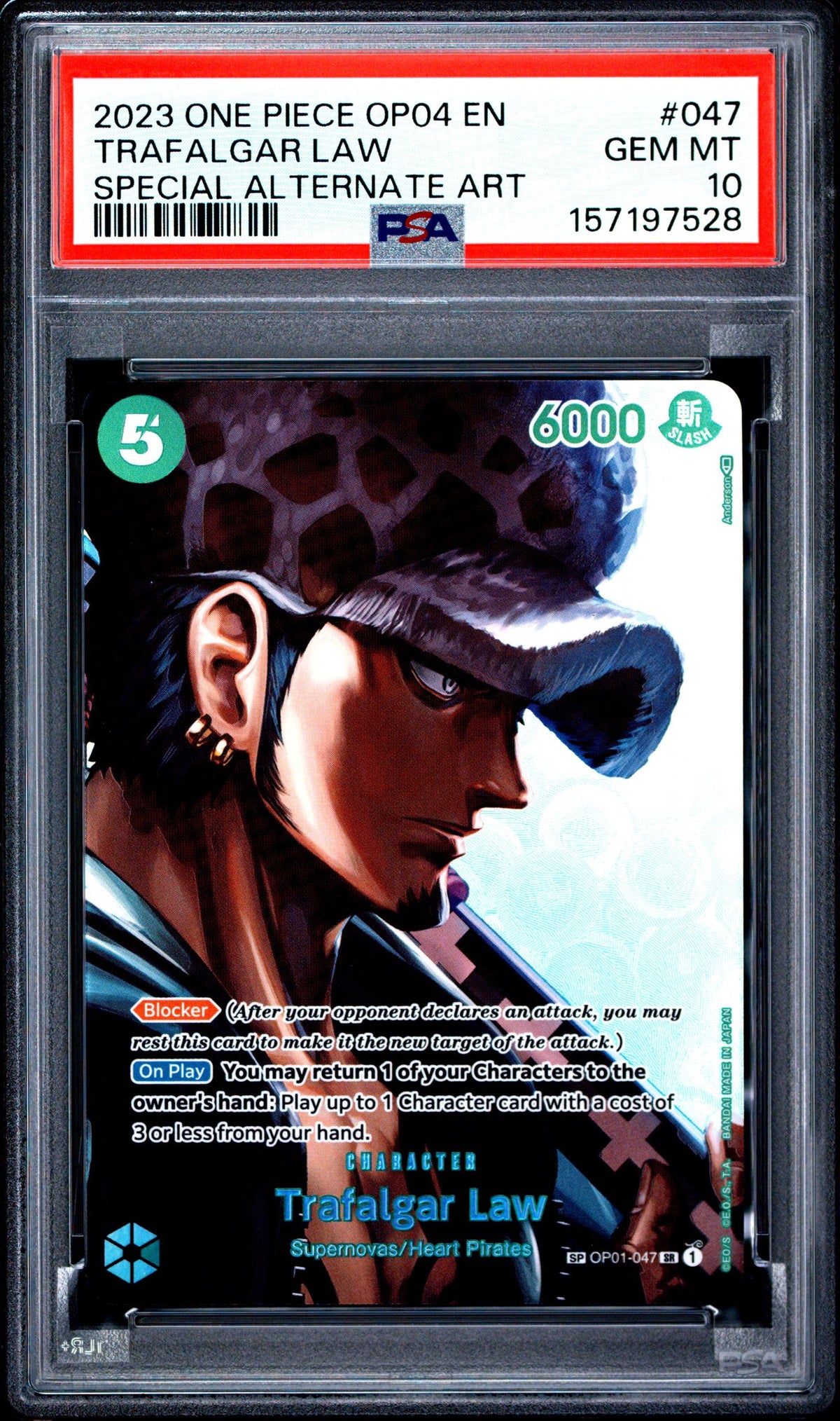 One Piece Trafalgar Law OP01 PSA 10 7528 Gem Mint Trading Card