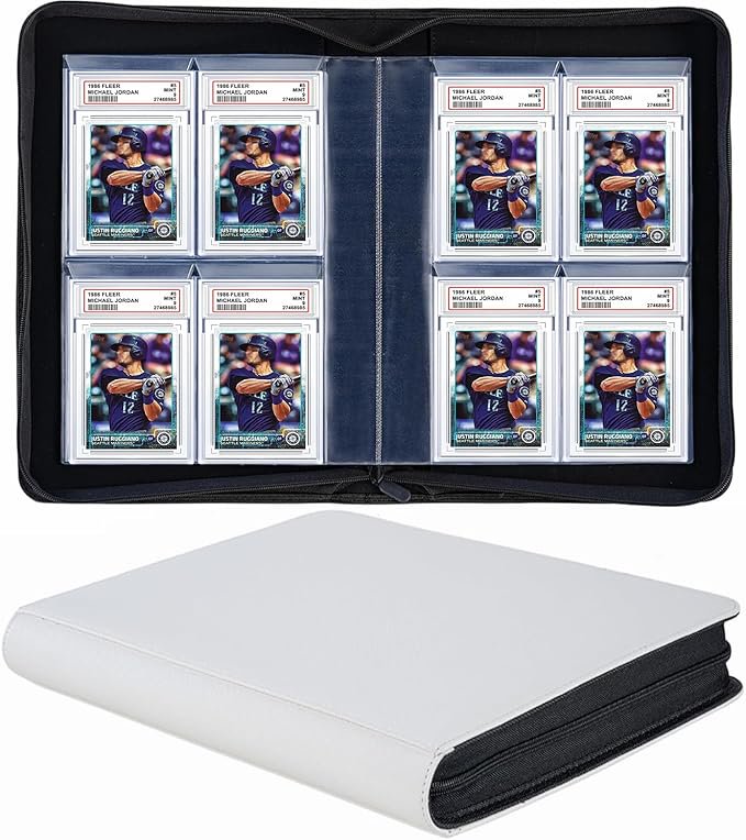 Superaimi 40 Pocket Graded Card Binder White 10 Pages 4 Pockets Per Page