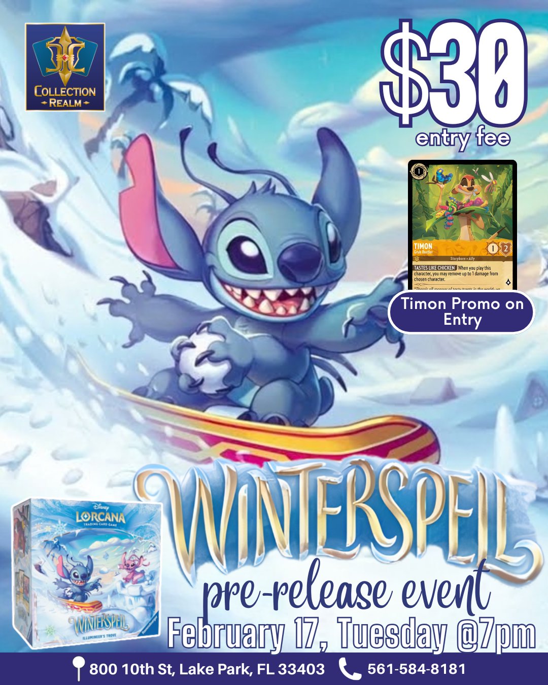 Disney Lorcana: Winterspell Pre-Release – Feb 17 (Tue) 7:00 PM