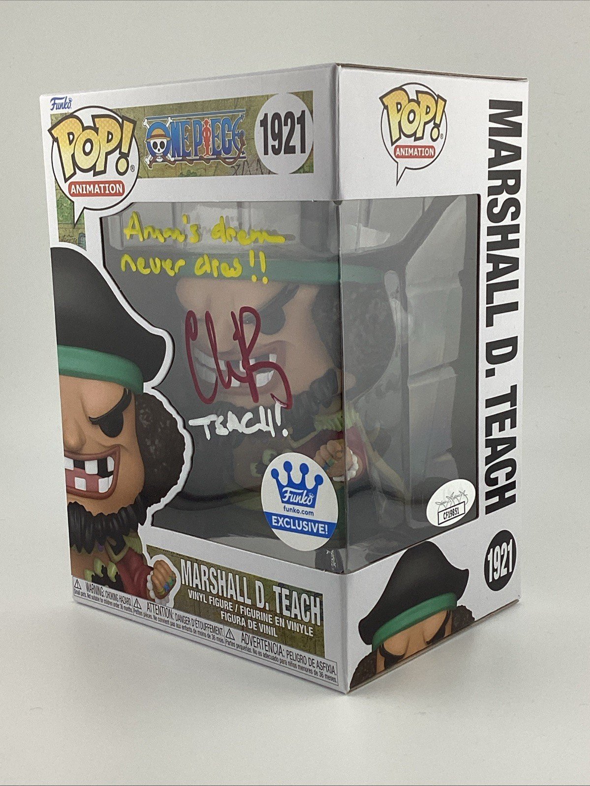 Funko Pop! One Piece - Marshall D. Teach - Funko Excl Signed Chris R #1921