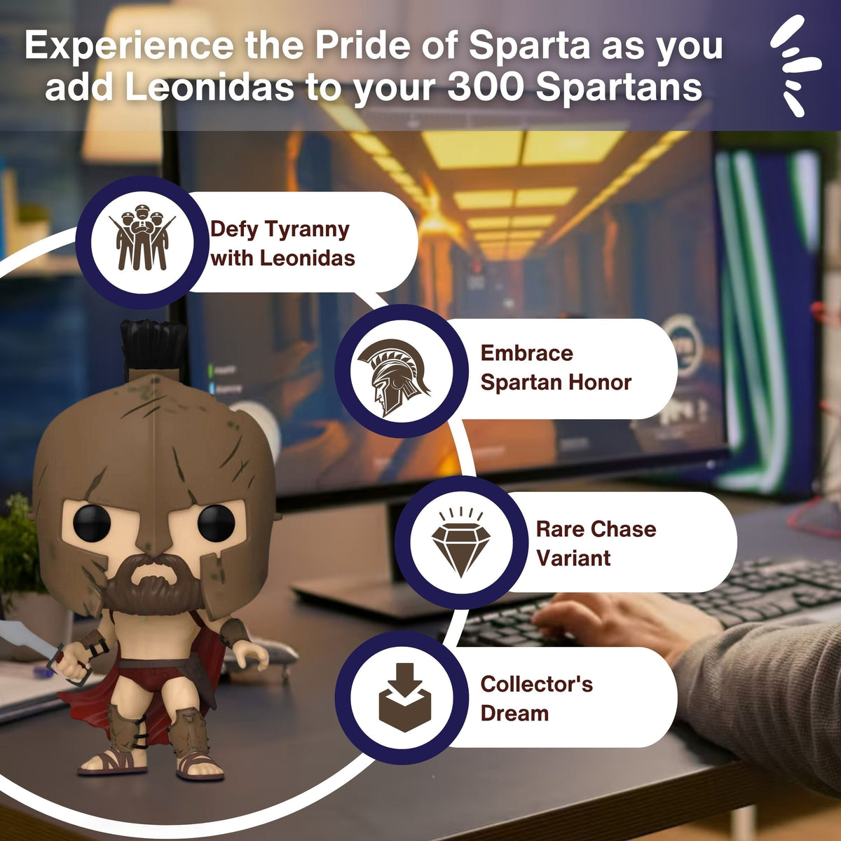 Leonidas Funko Pop! WB 100 Celebrating Every Story - Approx. 4" Chase Limited Edition Vinyl Figure #1473 with Display Box Protector Case