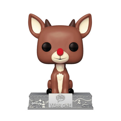 Rudolph Funko Pop! Classics Rudolph The Red-Nose Reinder - 25th Anniversary - Approx. 4.35" Exclusive Collectible Vinyl Figure #03C in Silver-Tone Window Box with Tin Protective Case