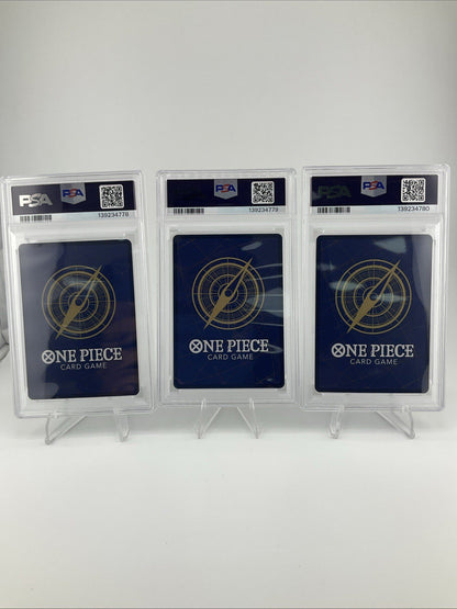 2025 One Piece 3rd Anniversary Winner Sabo Luffy Ace PSA 10 Sequential Set Of 3