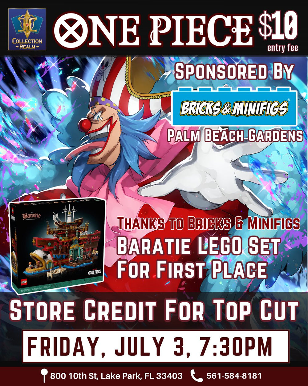 One Piece Card Game Tournament – July 3, 2026 (Friday 7:30 PM)