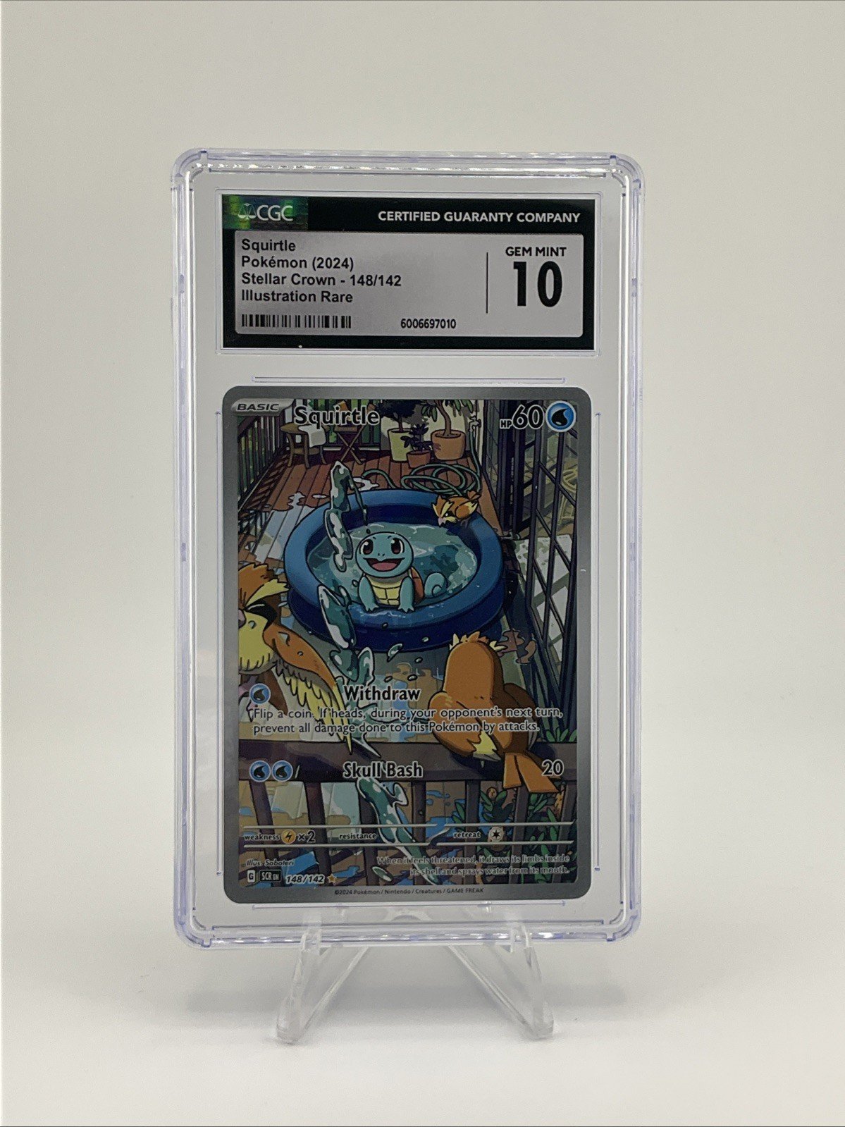 Pokemon TCG Squirtle Stellar Crown Illustration Rare 148/142 CGC 10