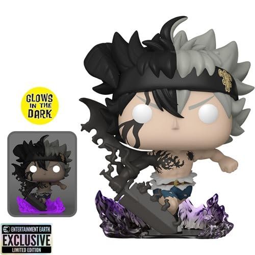 Black Asta Funko Pop! Black Clover - Glows In The Dark Entertainment Earth Exclusive Limited Edition Vinyl Figure #1556 with Window Display Box