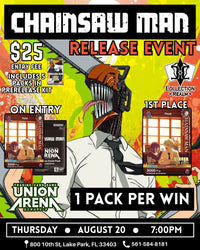 Union Arena TCG Chainsaw Man Release Event – August 20, 2026 (Thursday 7:00 PM)