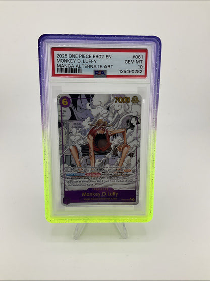 2025 ONE PIECE EB02-MANGA ALT ART -ANIME 25TH COLL- #061 MONKEY D. LUFFY PSA 10