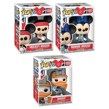 Funko Pop! Disney Mickey and Friends (Wellness) - Set of 3 (Minnie Mouse (Hot Girl Walk) #1557, Mickey Mouse (Runner) #1556, Daisy (Hot Girl Walk) #1555) Collectible Vinyl Figures Bundled with Protector Case