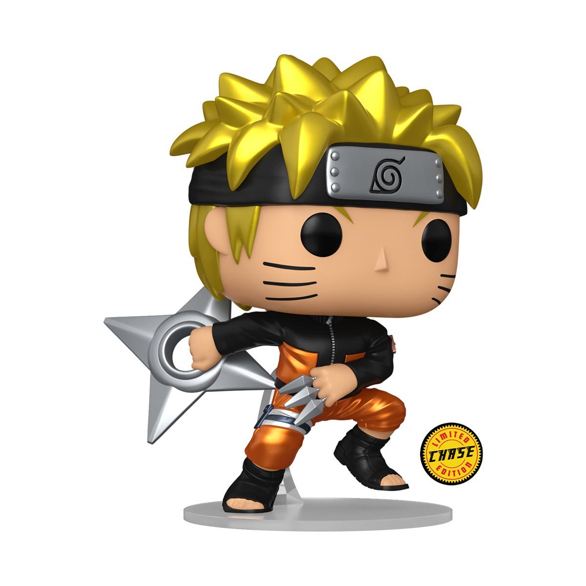 Naruto Uzumaki with Shuriken Funko Pop! Naruto Shippuden - Approx. 4 1/2" Collectible Chase Limited Edition Vinyl Figure #1843 with Display Box Protector Case (PRE-SALE)