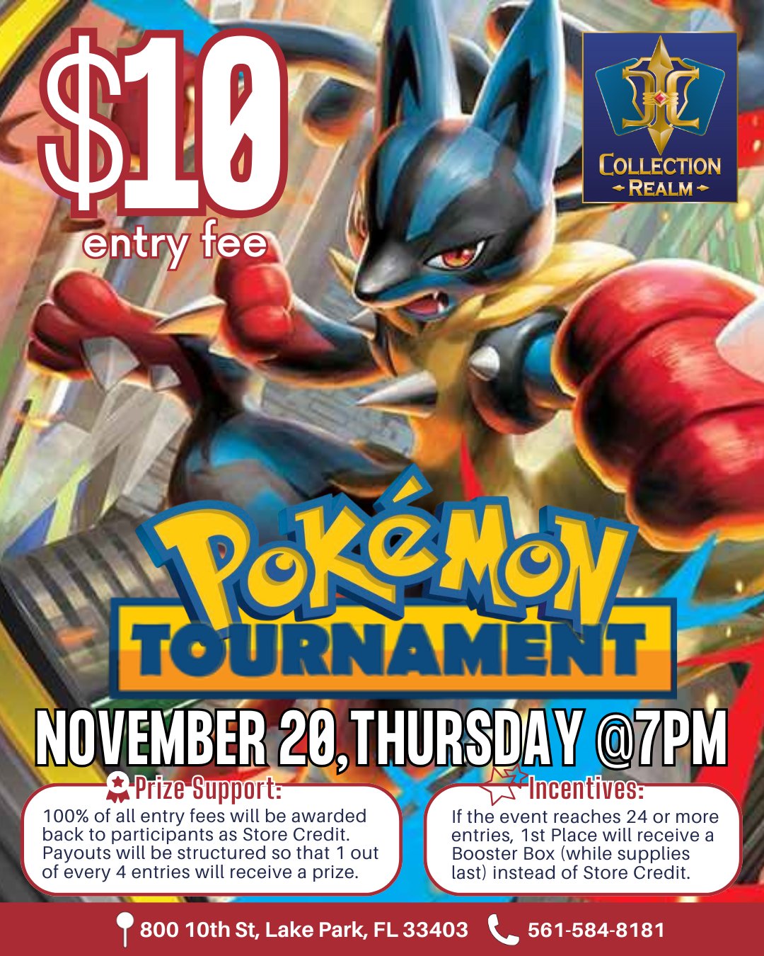 Pokemon TCG Tournament – November 20, Thursday, 7:00 PM