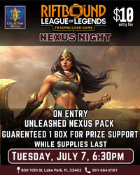 Riftbound League of Legends TCG Nexus Night Tournament – July 7, 2026 (Tuesday 6:30 PM)