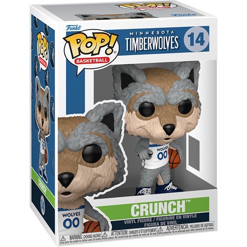 Crunch #14 Funko Pop! Basketball NBA Mascots Minnesota Timberwolves - Approx. 4" Collectible Vinyl Figure Bundled with Display Box Protector Case - Estimated Arrival: Nov. 2025 (PRE-SALE)