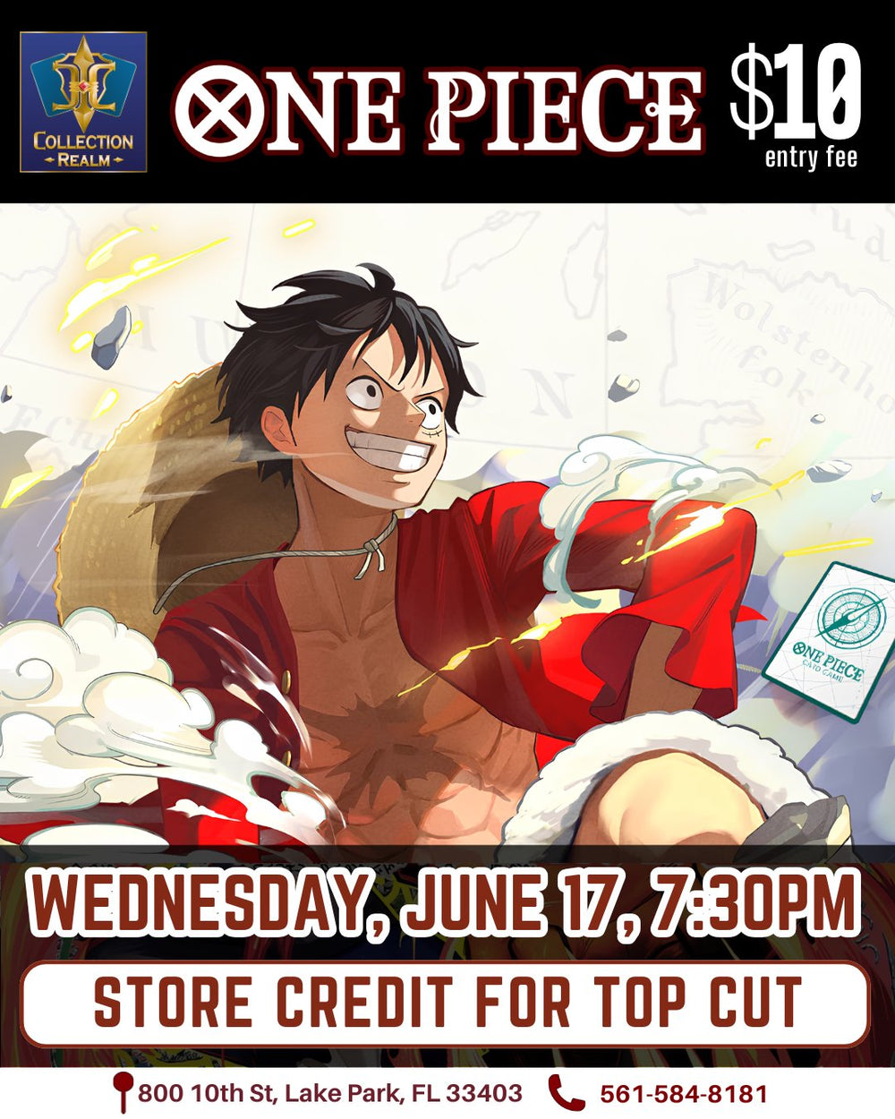 One Piece Card Game Tournament – June 17, 2026 (Wednesday 7:30PM)