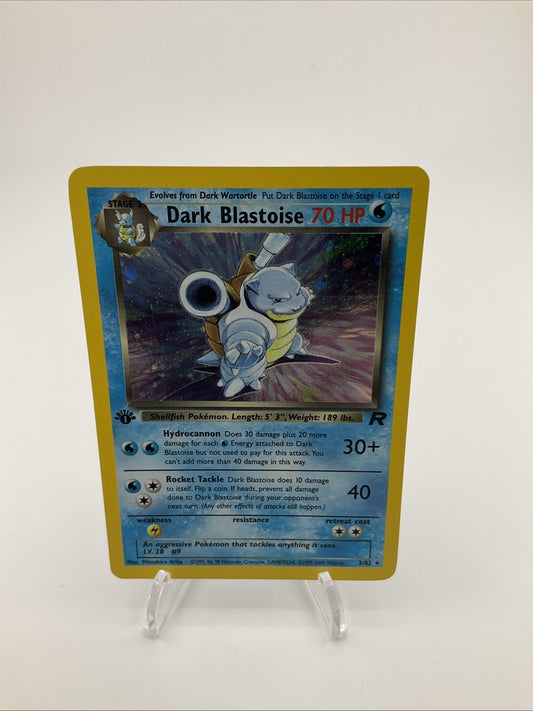 1st Edition Dark Blastoise 3/82 Team Rocket Holo Rare Pokemon Card TCG NM