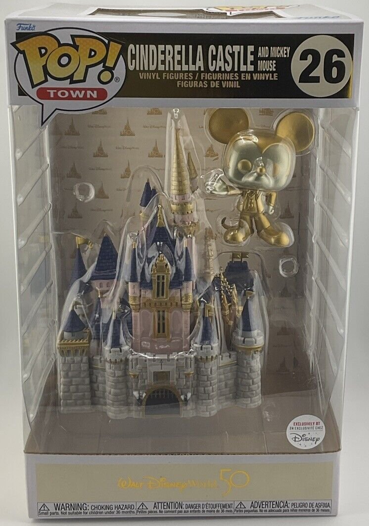 Funko Pop! Town: Cinderella Castle and Mickey Mouse Gold #26 Disney Exclusive