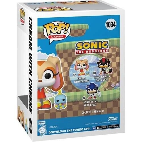 Cream with Cheese Buddy Funko Pop! Games Sonic The Hedgehog - Approx. 3 3/4" Collectible Vinyl Figures #1034 with Display Box Protector Case