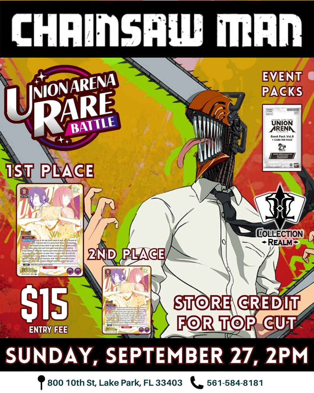 Union Arena TCG Chainsaw Man Rare Battle Tournament – September 27, 2026 (Sunday 2:00 PM)