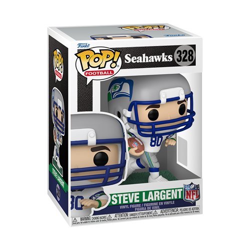 Steve Largent (Home) #328 Funko Pop! Football NFL Seattle Seahawks - Approx. 4" Collectible Vinyl Figure Bundled with Display Box Protector Case