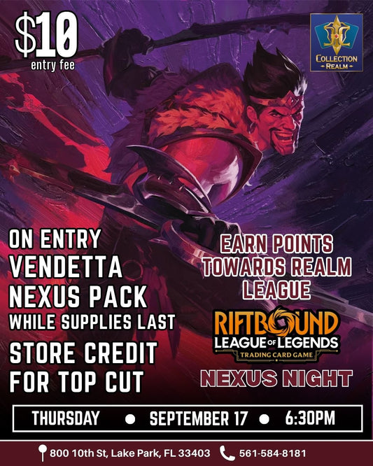 Riftbound LOL TCG Nexus Night — Thursday 6:30 PM, September 17