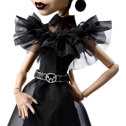 Rave'N Wednesday Monster High Collectible Doll 2024 - Wednesday Addams in Black Gown - Dance Scene Inspired Gothic Toy by Mattel