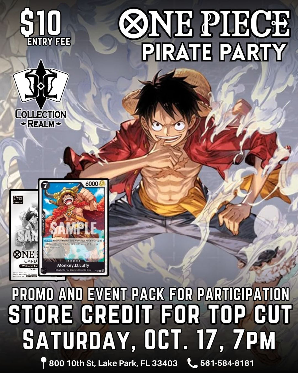 One Piece TCG Pirate Party – October 17, 2026 (Saturday 7PM)