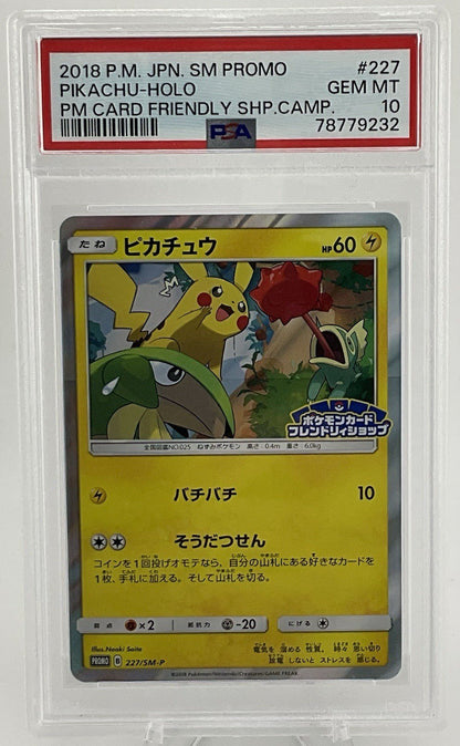 Pokemon PSA 10 Pikachu Promo 2018 227/SM-P Friendly Shop Japanese