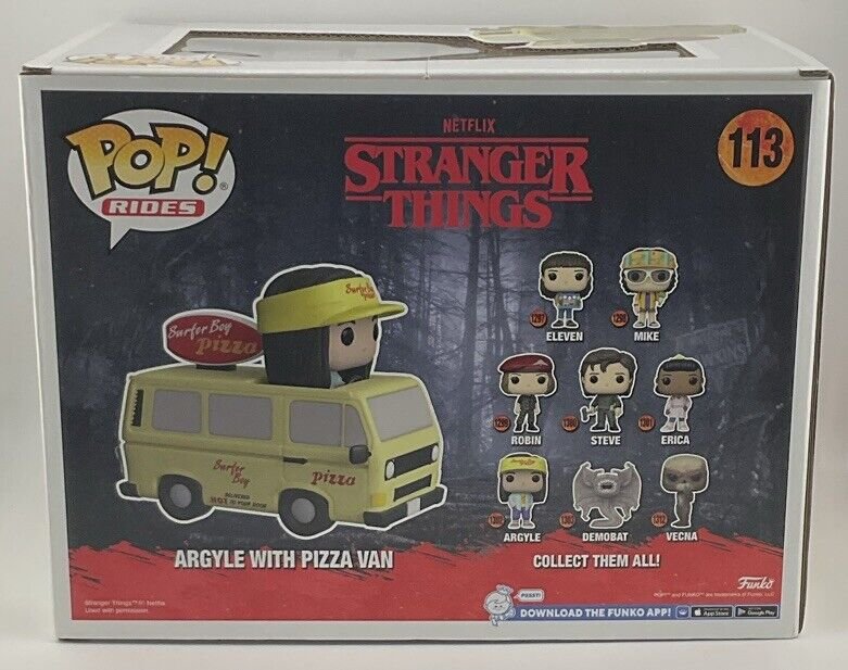 Funko Pop 2022 Rides Stranger Things Argyle With Pizza Van #113 Target Exclusive