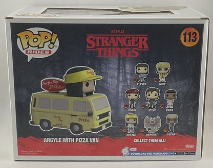 Funko Pop 2022 Rides Stranger Things Argyle With Pizza Van #113 Target Exclusive