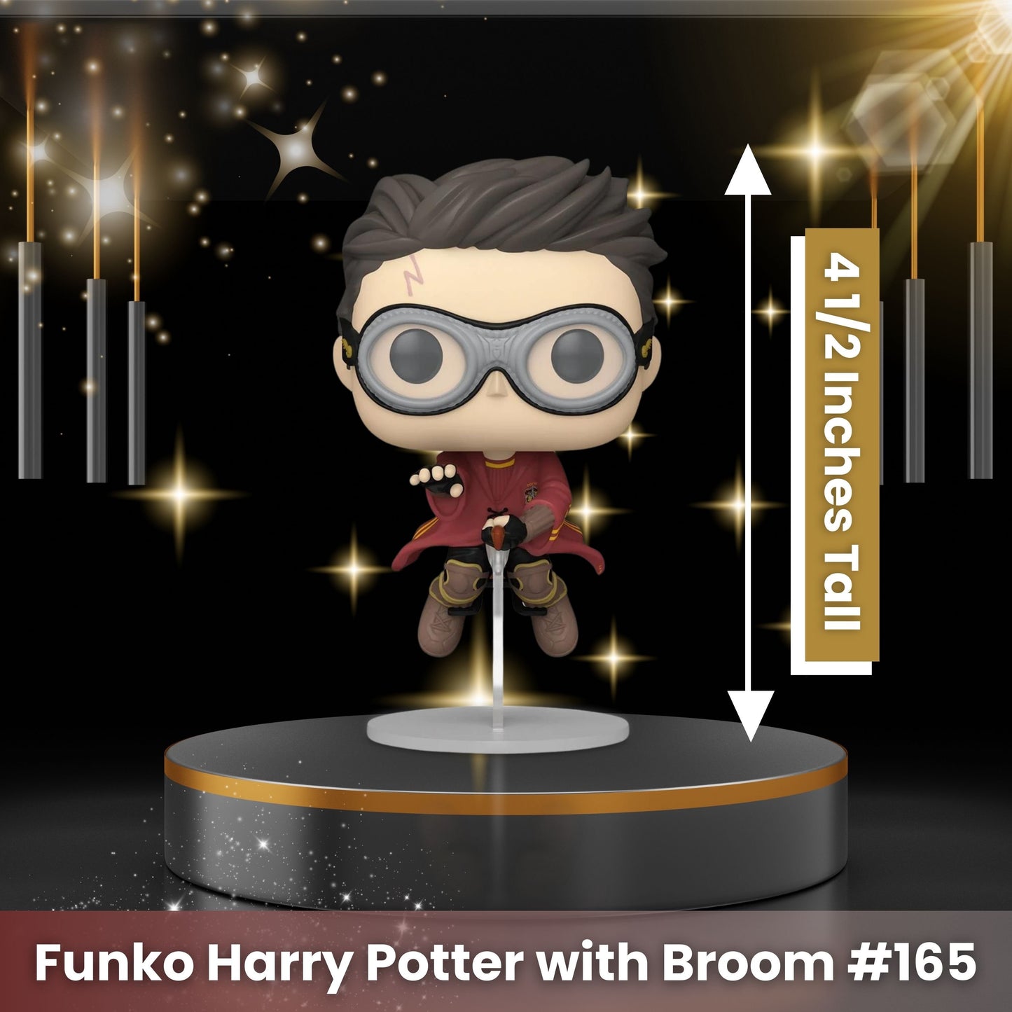 Harry Potter with Broom (Quidditch) Funko Pop! Wizarding World: Harry Potter and the Prisoner of Azkaban - Approx. 4 1/2" Collectible Vinyl Figure #165 with Display Box Protector Case