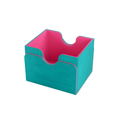 Gamegenic Sidekick 100+ XL Teal/Pink Card Deck Box, Extra Large Convertible Card Holder for 100 Double-Sleeved Cards, Commander Deck Storage, Nexofyber+ & Microfiber Lining