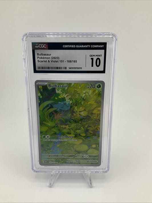 CGC 10 GEM MINT Bulbasaur 166/165 Scarlet Violet 151 Illustration Rare Pokemon