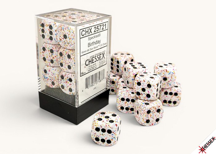 Chessex Speckled Birthday 16mm - 12 Dice