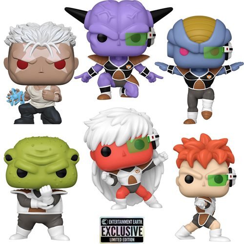 Dragon Ball Z Burter #1494, Ginyu #1493, Guldo #1491, Jiece #1495, Recoome #1492 and Brotherhood Scar #1486 Funko Pop! Animation - Collectible Glow-In-The-Dark Entertainment Earth Exclusive Limited Edition Vinyl Figure with Window Display Box