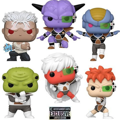 Dragon Ball Z Burter #1494, Ginyu #1493, Guldo #1491, Jiece #1495, Recoome #1492 and Brotherhood Scar #1486 Funko Pop! Animation - Collectible Glow-In-The-Dark Entertainment Earth Exclusive Limited Edition Vinyl Figure with Window Display Box