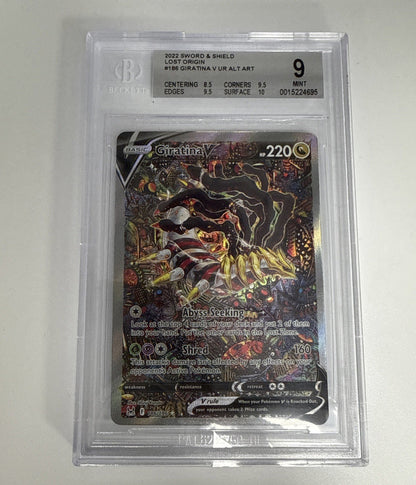 2022 POKEMON LOST ORIGIN ALTERNATE FULL ART #186 GIRATINA V Beckett BGS 9