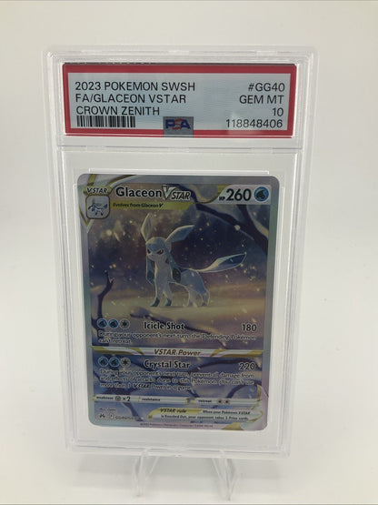 2023 Pokemon Crown Zenith Glaceon VSTAR GG40/GG71 Full Art Rare PSA 10 (166)