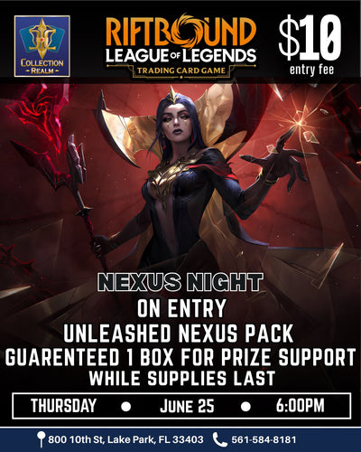 Riftbound League of Legends TCG Nexus Night Tournament – June 25, 2026 (Thursday 6:00 PM)