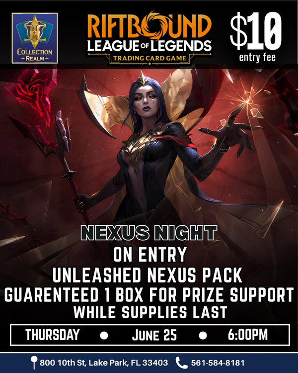 Riftbound League of Legends TCG Nexus Night Tournament – June 25, 2026 (Thursday 6:00 PM)