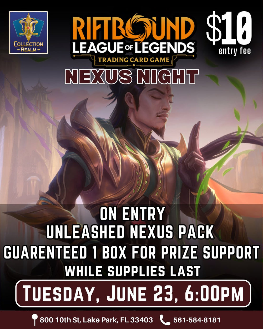 Riftbound League of Legends TCG Nexus Night Tournament – June 23, 2026 (Tuesday 6:00 PM)